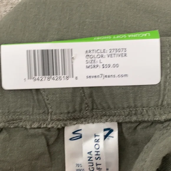 Seven7 green “Laguna” soft pull on shorts Size Large NWT. - Picture 10 of 10